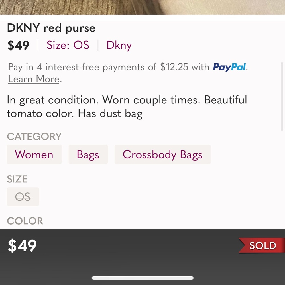 DKNY red purse